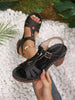 1 Pair Women's Wedge Platform Buckle Strap Sandals, Summer New Style, Versatile Flat Comfortable Sports Beach Shoes, Vacation Style Fashion Casual Shoes For Daily Wear, Simple Fashion Casual Shoes