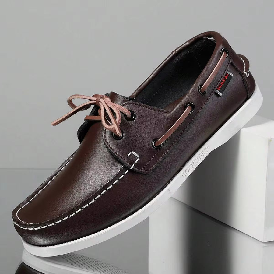 Men's Genuine Leather Boat Shoes Size Breathable Casual Sneakers Fashion Outdoor Footwear Wholesale Quality